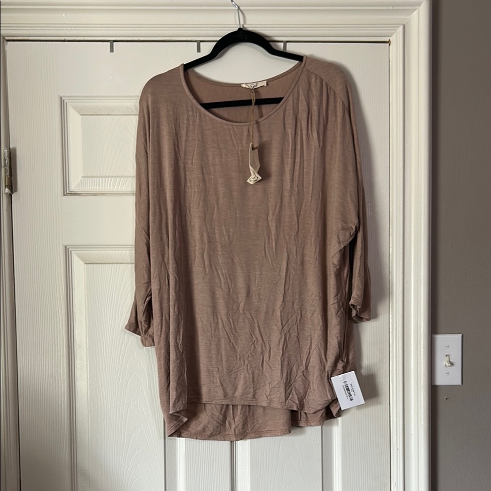 Easel Relaxed Tunic with Asymmetrical Design